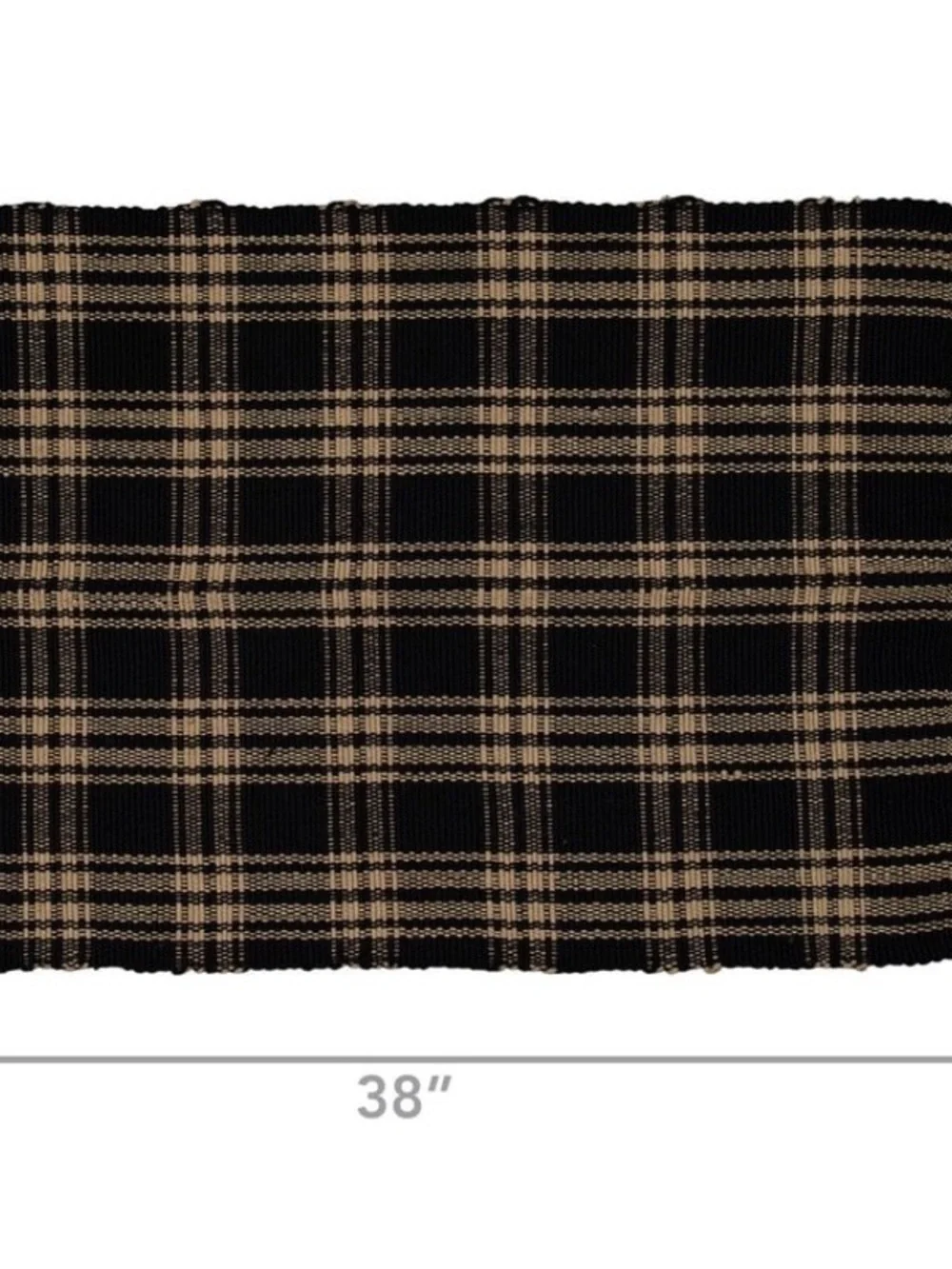 My Texas House Black Plaid Indoor/Outdoor Layering Rug, 24